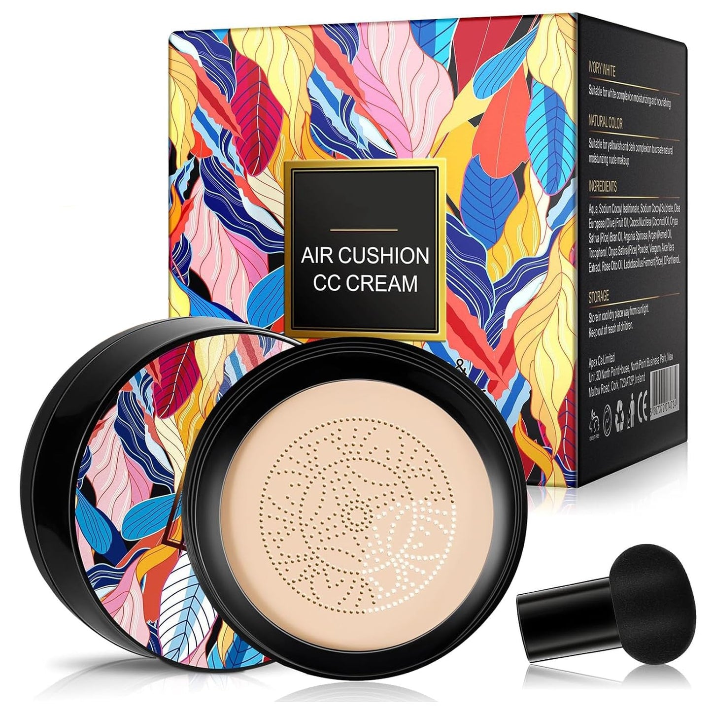 Indicativet Mushroom Head Air Cushion Cc Cream, Air Cushion Cc Cream Mushroom Head Foundation, BB Cream Face Make Up, Long Lasting Matte Moisturizing Concealer, New Packaging (Natural, 1Pcs)