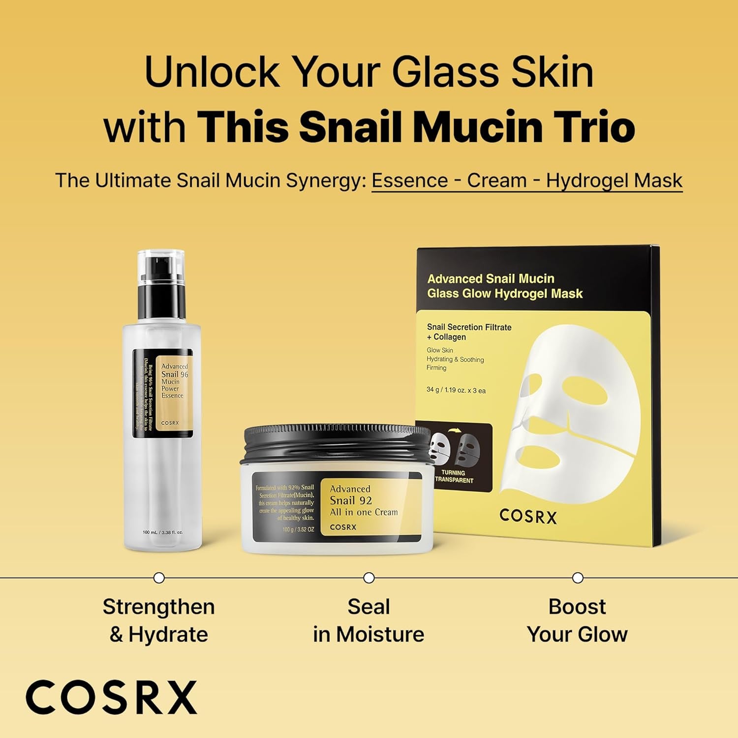 Snail Mucin 96% Power Repairing Essence 3.38 Fl.Oz 100Ml, Hydrating Serum for Face with Snail Secretion Filtrate for Dull Skin & Fine Lines, Korean Skin Care