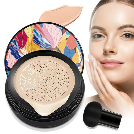 Indicativet Mushroom Head Air Cushion Cc Cream, Air Cushion Cc Cream Mushroom Head Foundation, BB Cream Face Make Up, Long Lasting Matte Moisturizing Concealer, New Packaging (Natural, 1Pcs)